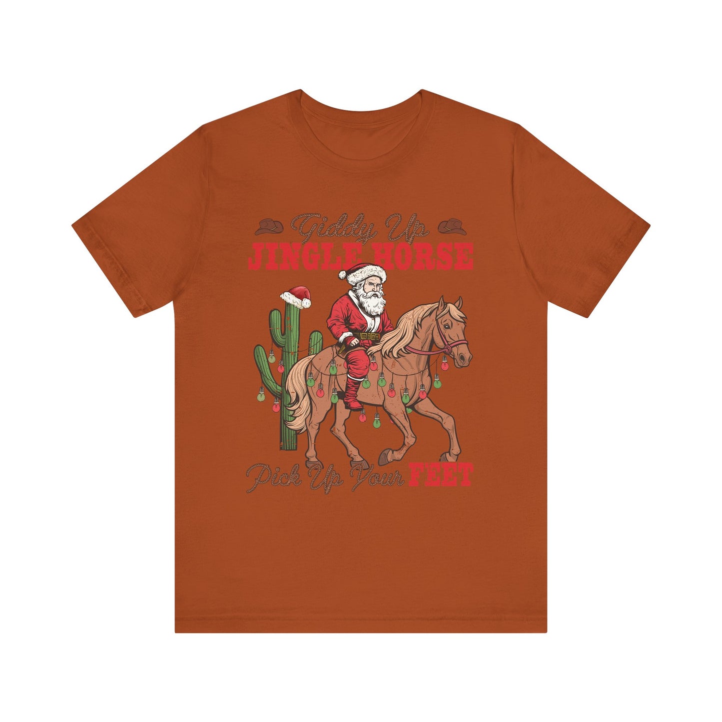 Giddy Up Jingle Horse Shirt – Retro Howdy Christmas Western Cowboy Holiday Tee
