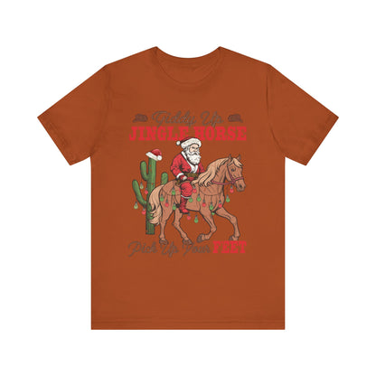 Giddy Up Jingle Horse Shirt – Retro Howdy Christmas Western Cowboy Holiday Tee
