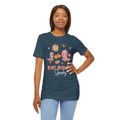 Boot Scootin’ Spooky Shirt – Retro Howdy Cowgirl Western Halloween Fall Tee