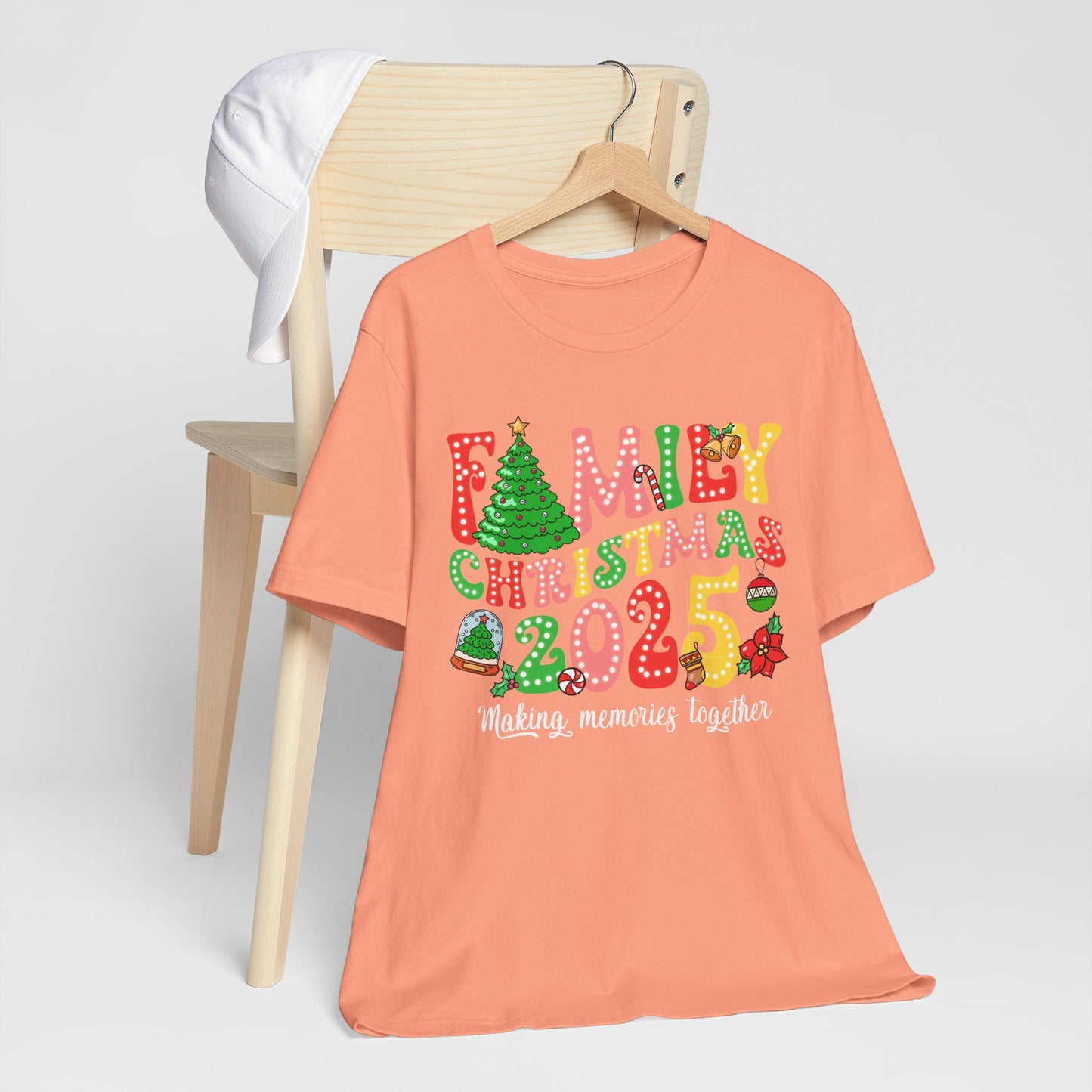 Family Christmas 2025 Shirt – Retro Groovy Xmas Lights Matching Holiday Tee