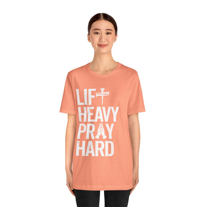 Lift Heavy Pray Hard Cross Nails Trendy Christ Gym Vintage T-Shirt