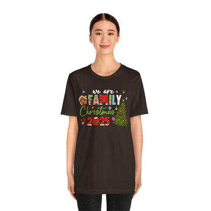 We Are Family Christmas Shirt – Matching Holiday Tee with Christmas Tree Lights