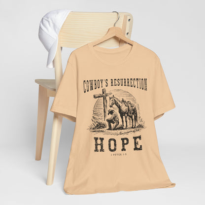 Cowboy’s Resurrection Hope Shirt – Christian Cross Western Rodeo Tee