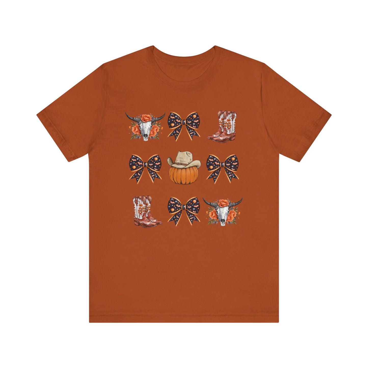 Western Halloween Cowgirl Shirt Boots & Pumpkin Skull Rodeo Tee