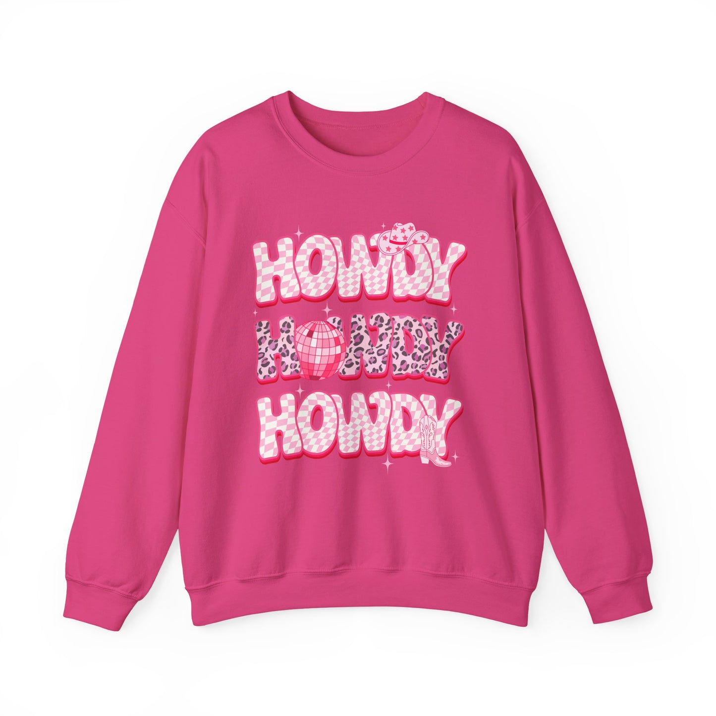 Disco Howdy Cowgirl Sweatshirt – Pink Leopard Western Rodeo Country Pullover