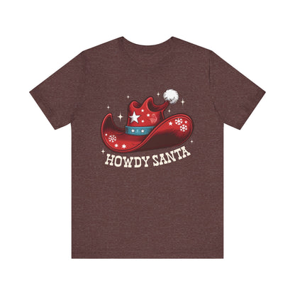 Howdy Santa Shirt – Funny Cowboy Claus Western Christmas Holiday Pajama Tee