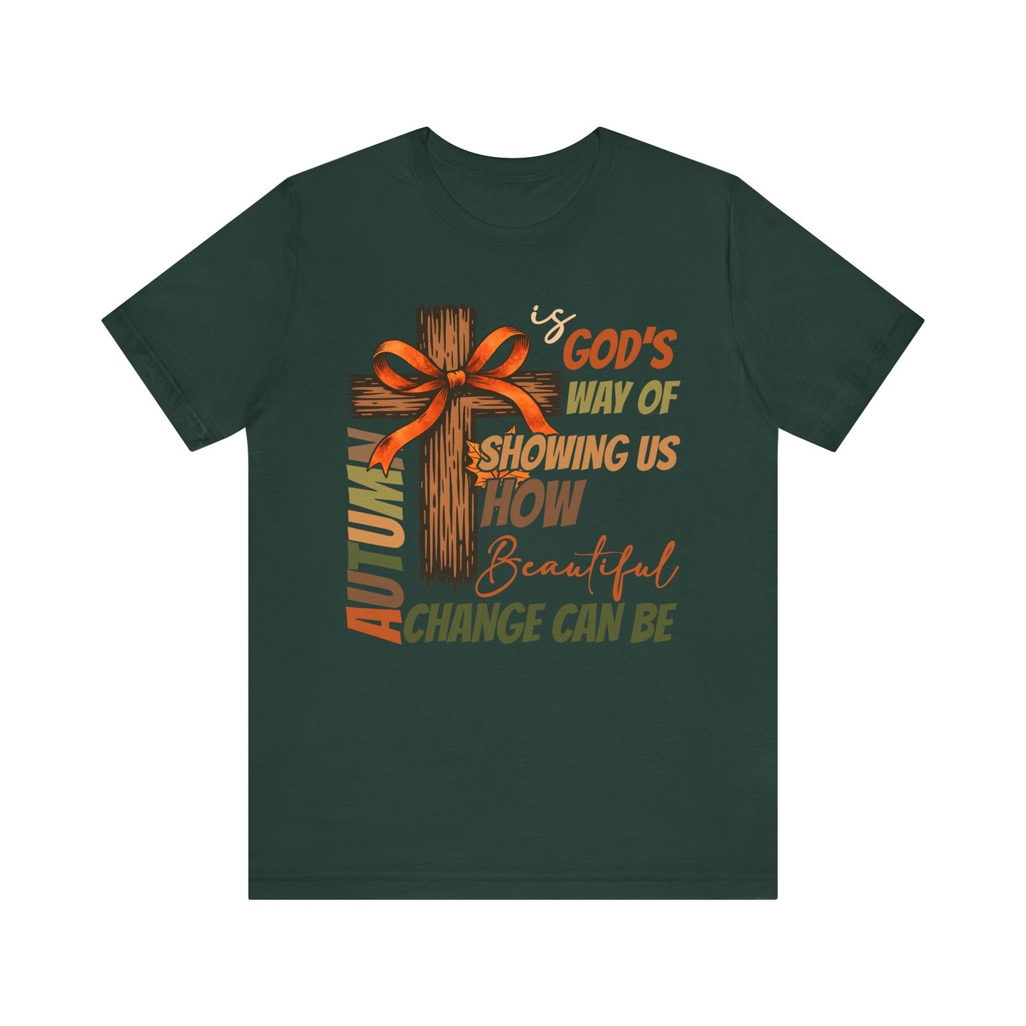 Autumn Is God’s Way Shirt – Coquette Bow Christian Cross Fall Thanksgiving Tee