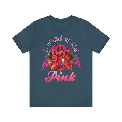 In October We Wear Pink Shirt – Western Cowgirl Breast Cancer Awareness Tee