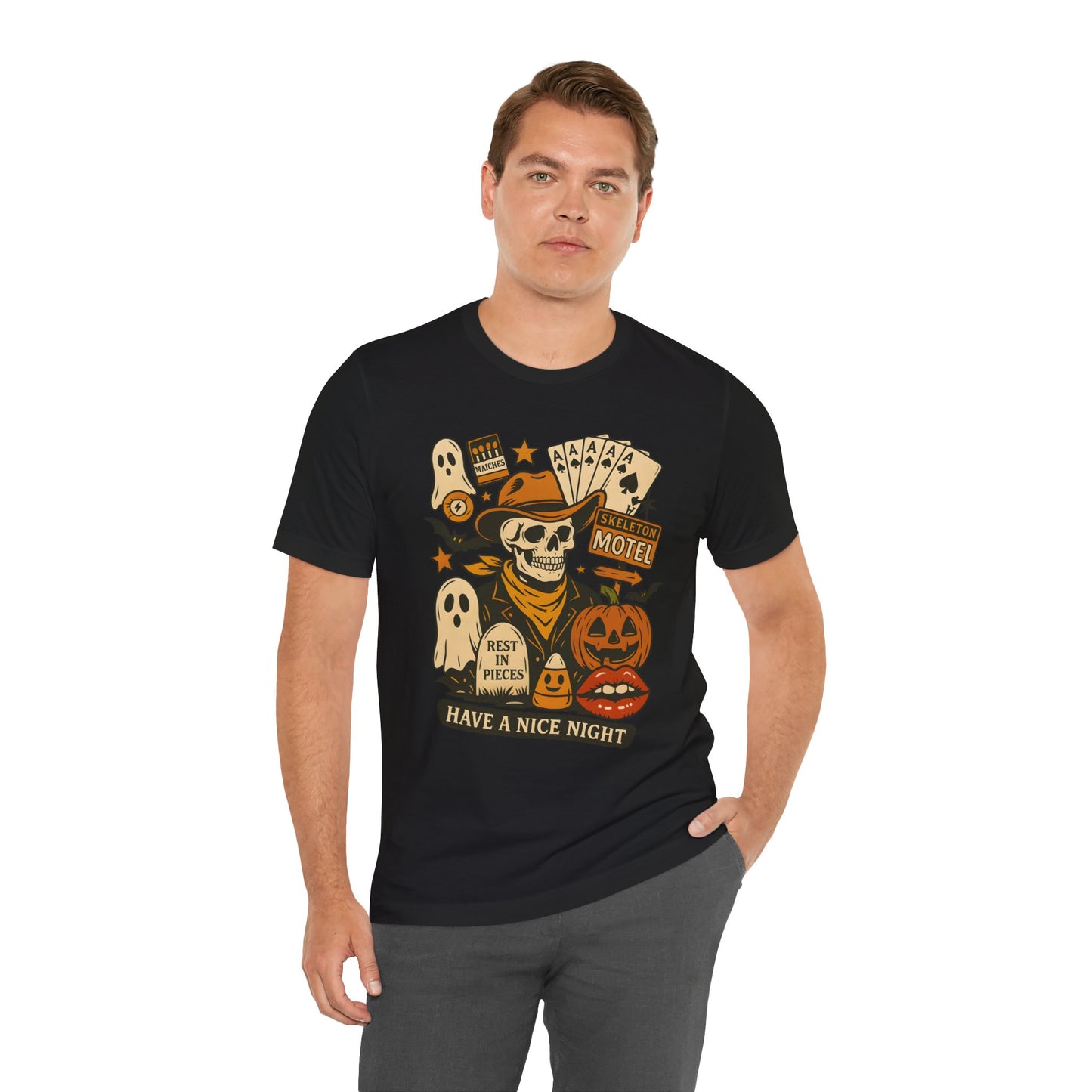Have A Nice Night Shirt – Spooky Cowboy Skeleton Western Halloween Tee