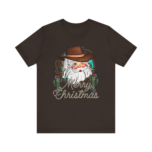 Merry Christmas Howdy Santa Shirt – Retro Western Cowboy Funny Holiday Pajama Tee