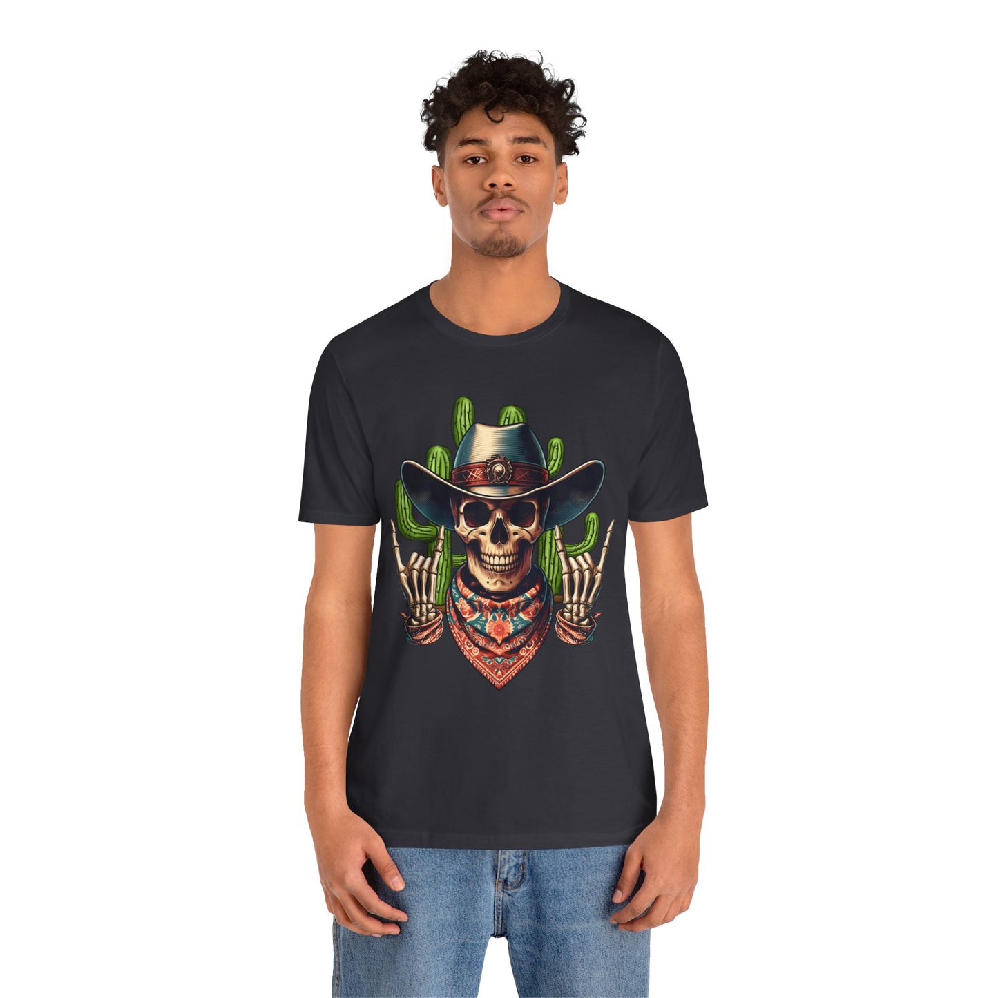 Skeleton Cowboy Howdy Shirt – Rock Hand Skull Western Rodeo Texas Tee