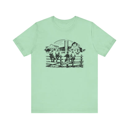 Western Cowboy Horse Racing Shirt – Texas Rodeo Country Cowgirl Tee