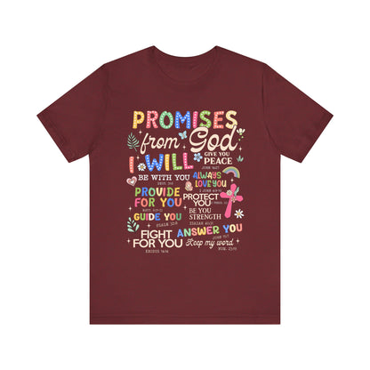 Promises From God Shirt – Christian Women’s Bible Verse Cross Faith Scripture Tee