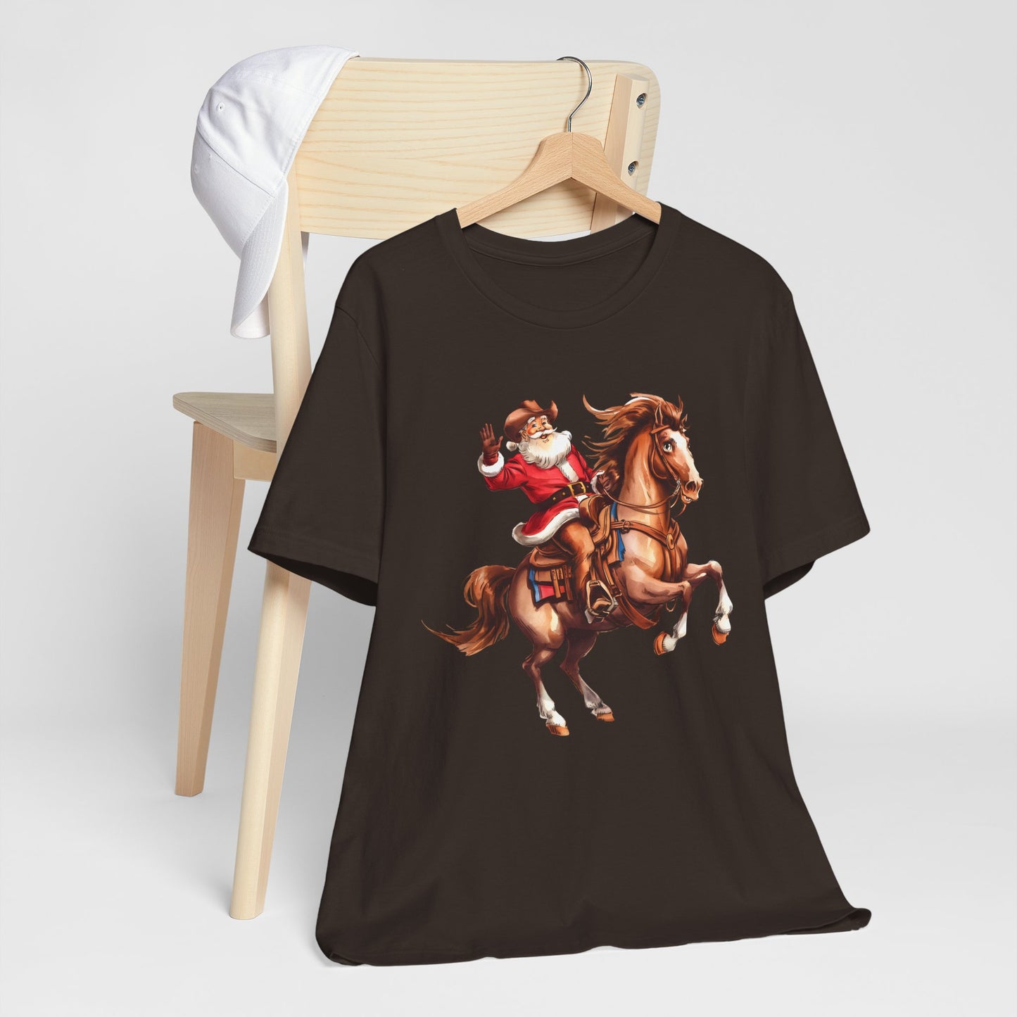 Cowboy Santa on Bucking Horse Shirt – Funny Western Rodeo Christmas Tee