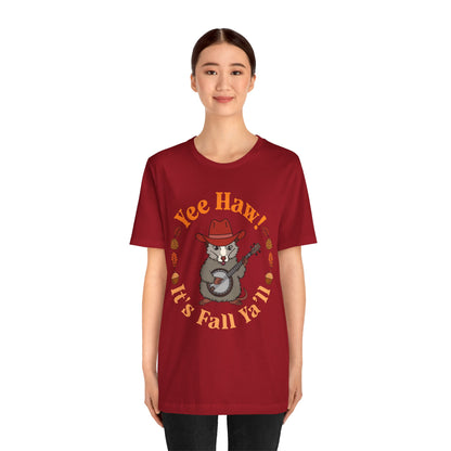 Yee Haw It’s Fall Y’all Shirt – Funny Possum Country Western Rodeo Tee
