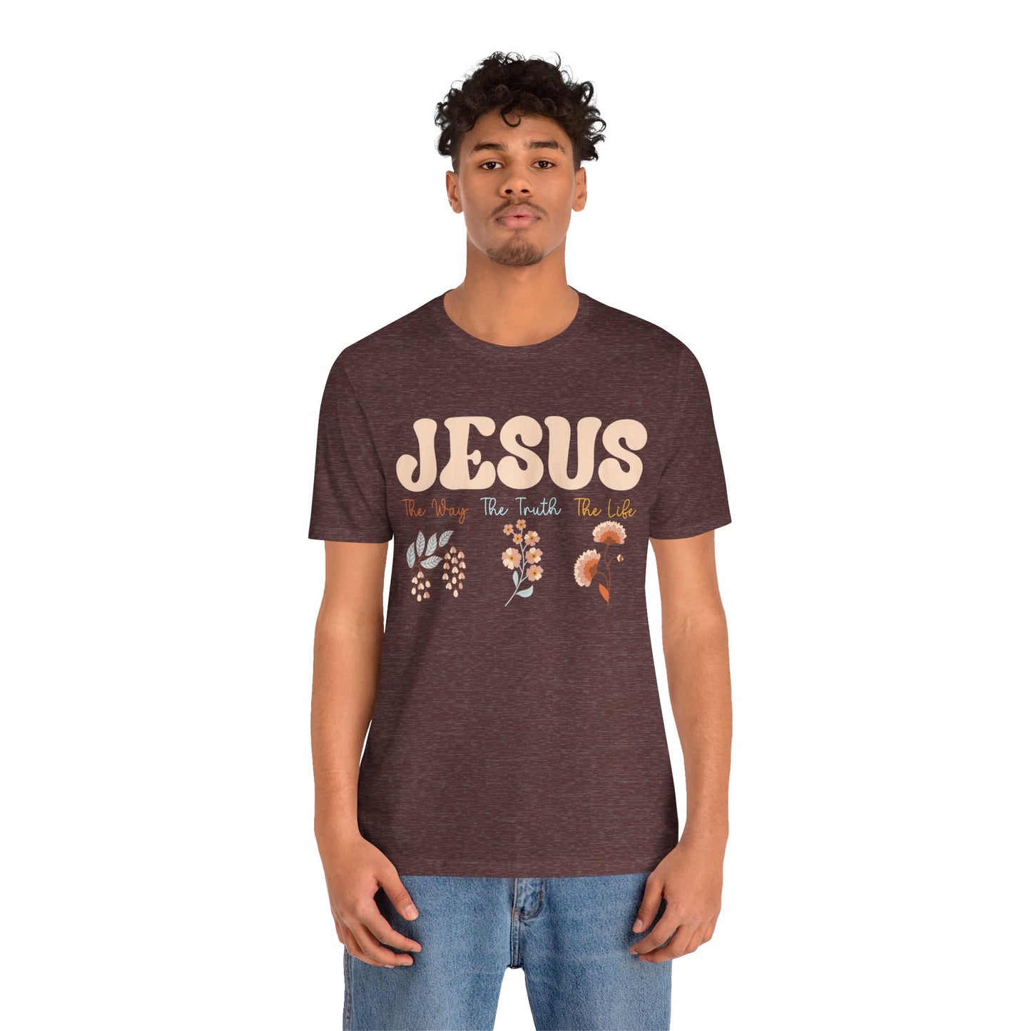 Jesus The Way The Truth The Life Shirt – Groovy Floral John 14:6 Christian Tee