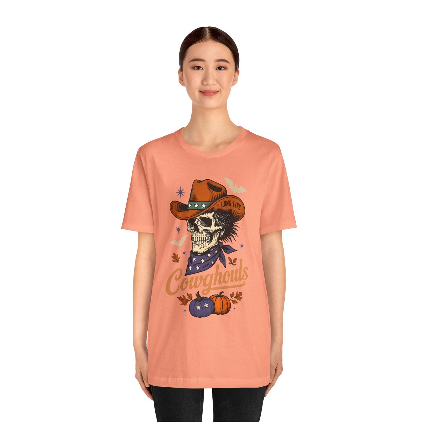 Cowghouls Shirt – Long Live Halloween Skeleton Cowboy Western Ghost Tee