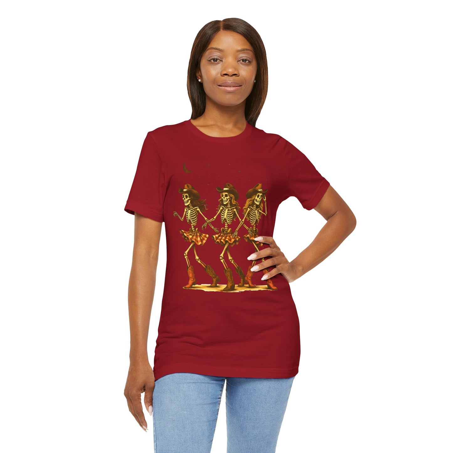 Skeleton Cowgirls Shirt Line Dancing Western Halloween Rodeo Tee