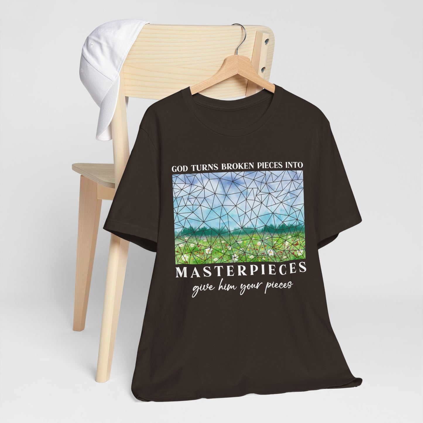 God Turns Broken Pieces Into Masterpieces Shirt – Christian Encouragement Tee