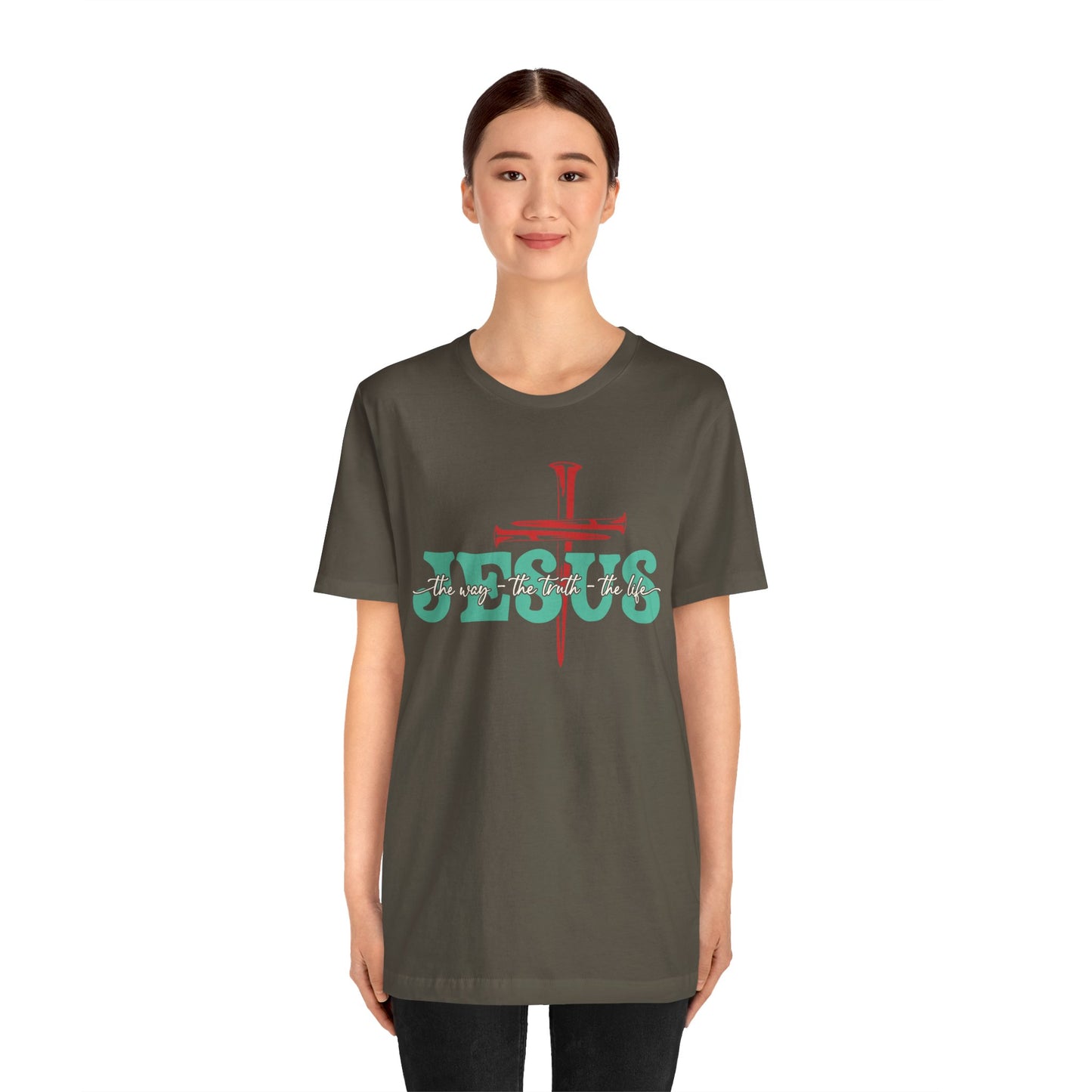 The Way The Truth The Life Shirt – Christian John 14:6 Cross Nails Scripture Tee