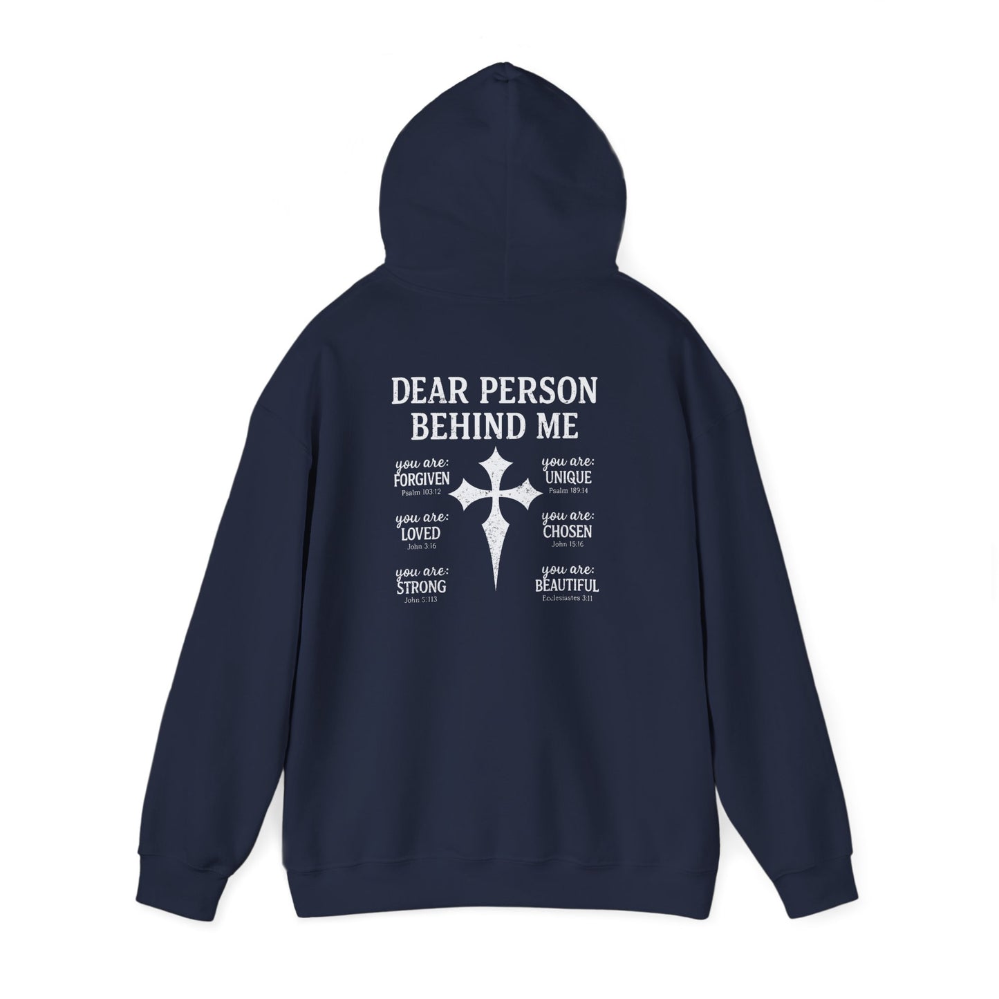 Dear Person Behind Me Hoodie – Bible Verse Christian Faith Cross Pullover