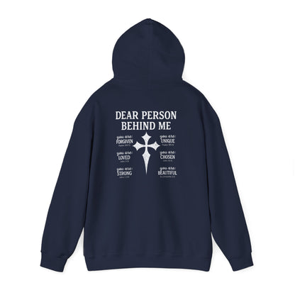 Dear Person Behind Me Hoodie – Bible Verse Christian Faith Cross Pullover