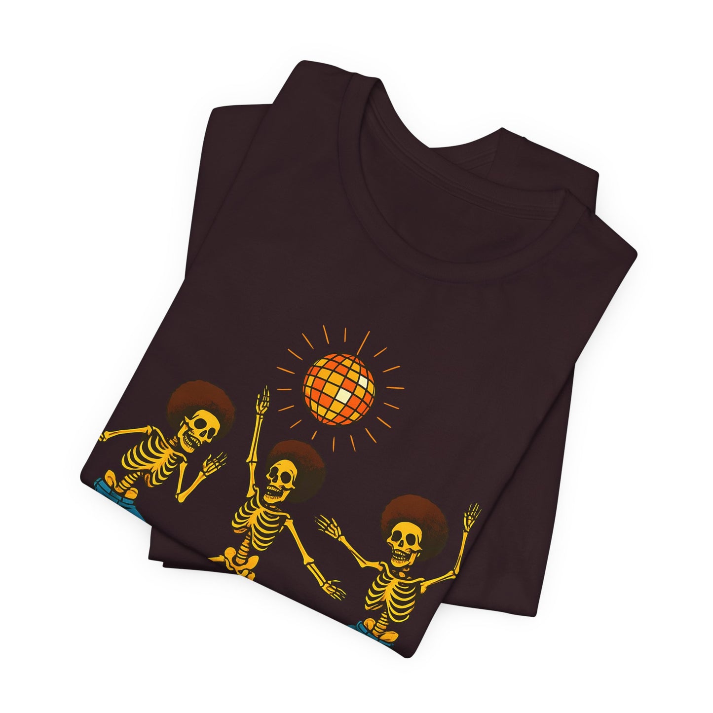Disco Skeletons Dancing Shirt – Funny Retro 70s Halloween Party Tee
