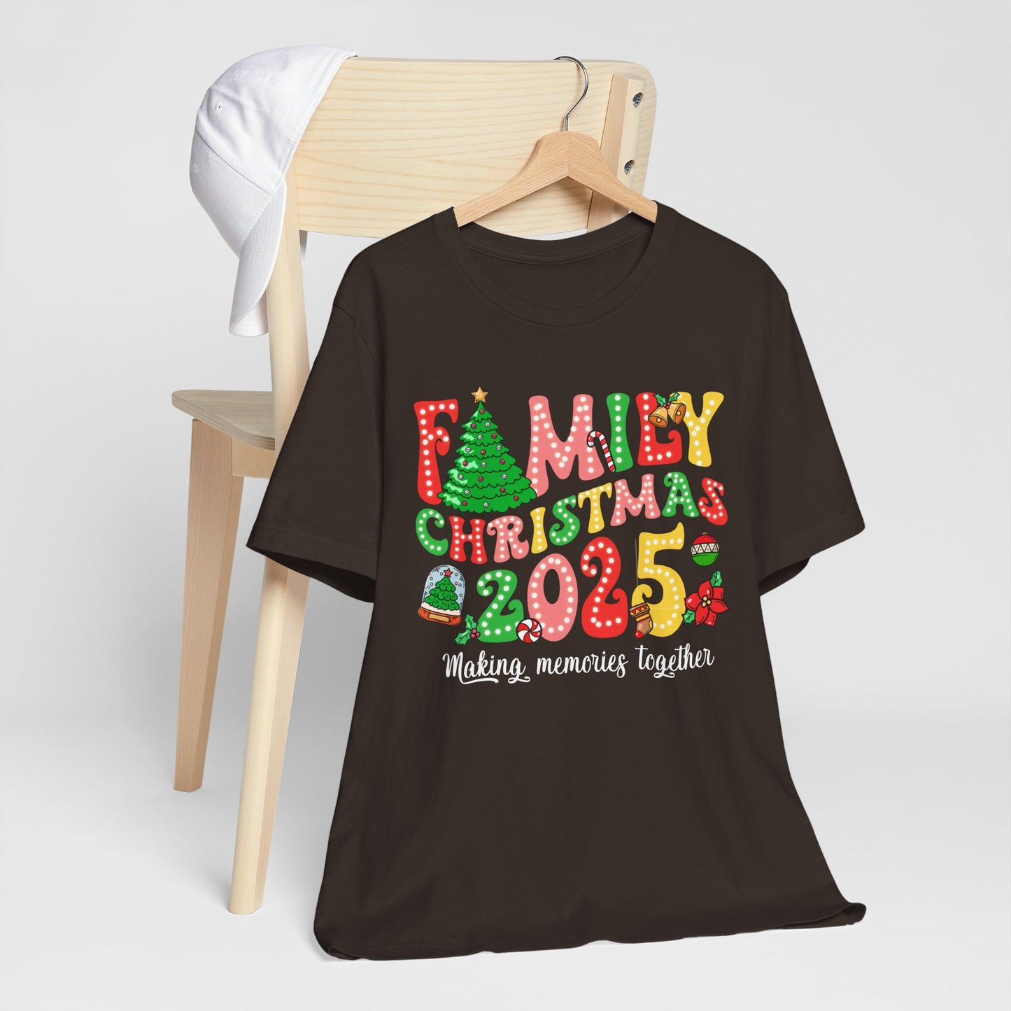 Family Christmas 2025 Shirt – Retro Groovy Xmas Lights Matching Holiday Tee