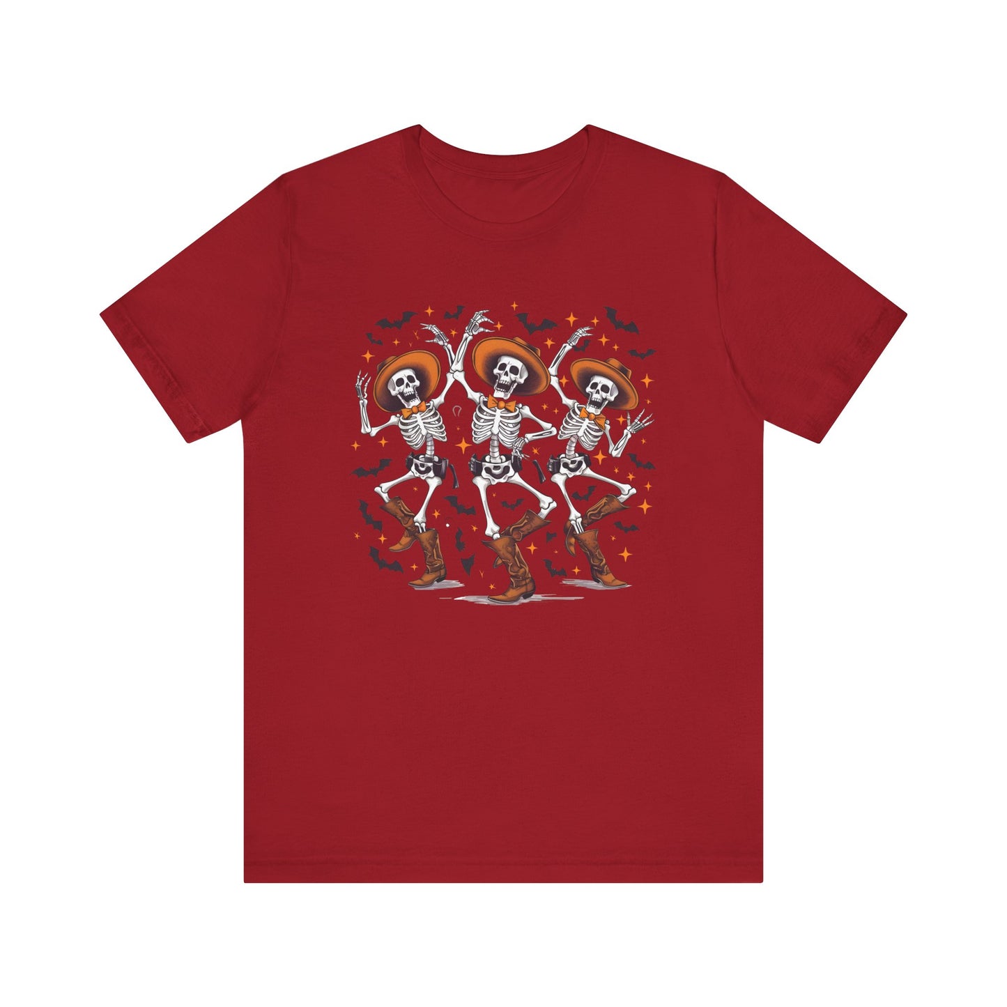 Dancing Skeleton Cowboy Western Rodeo Halloween Spooky Vibes T-Shirt