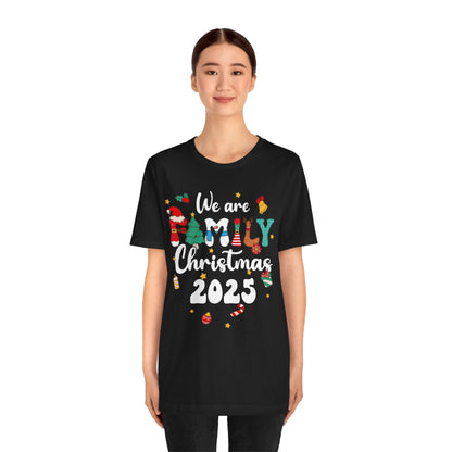 We Are Family Christmas 2025 Shirt – Groovy Snowman & Xmas Tree Matching Tee