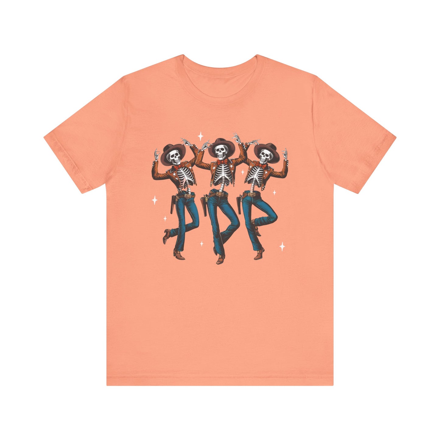 Halloween Western Dancing Skeletons Cowboy Creepy Country T-Shirt