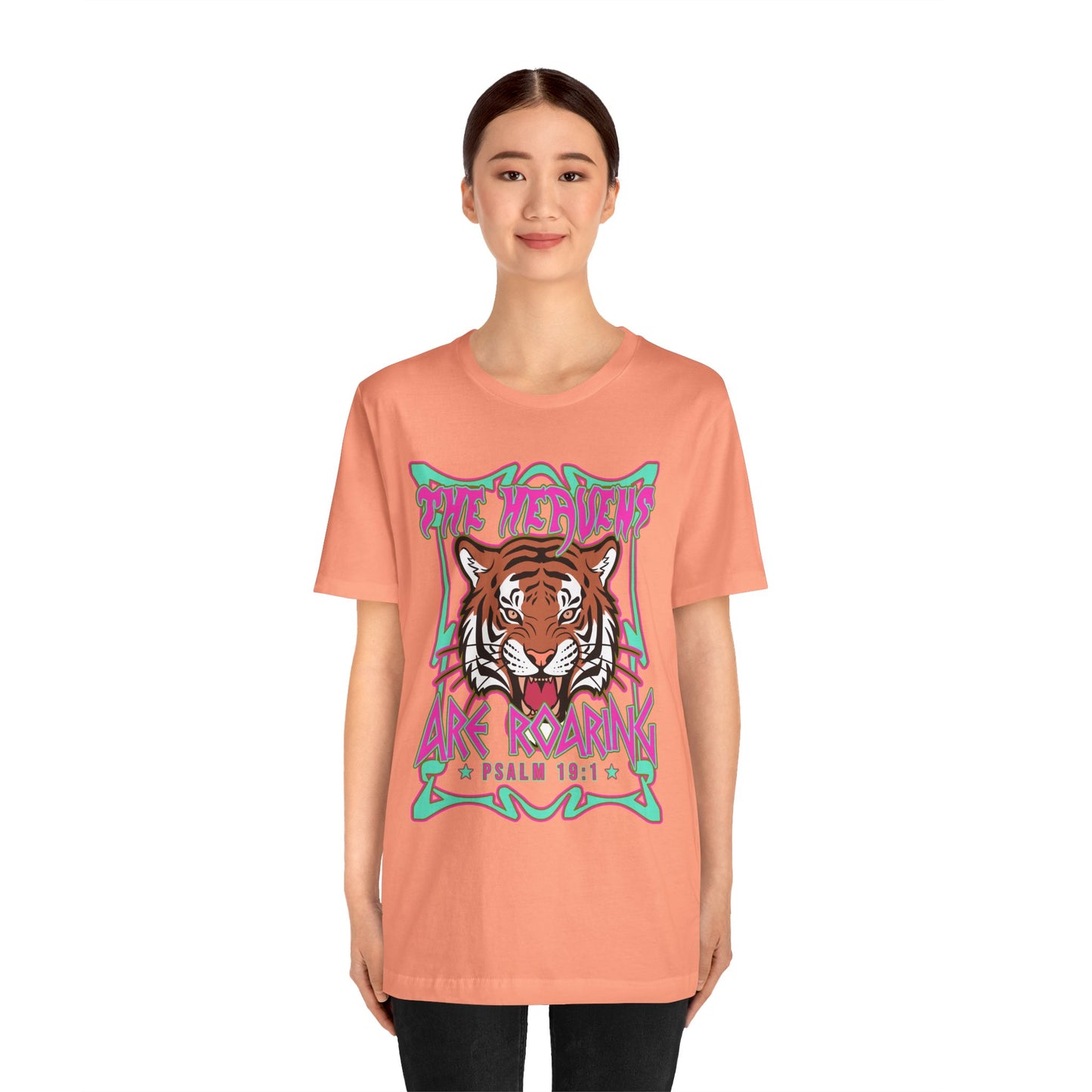 The Heavens Are Roaring Shirt – Psalm 19:1 Tiger Christian Faith Tee