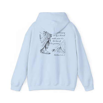Hem of His Garment Hoodie – Matthew Bible Verse Christian Faith Pullover