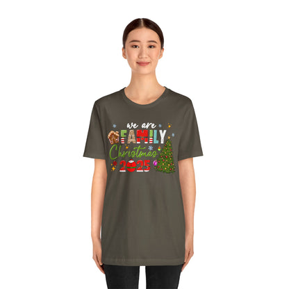 We Are Family Christmas Shirt – Matching Holiday Tee with Christmas Tree Lights