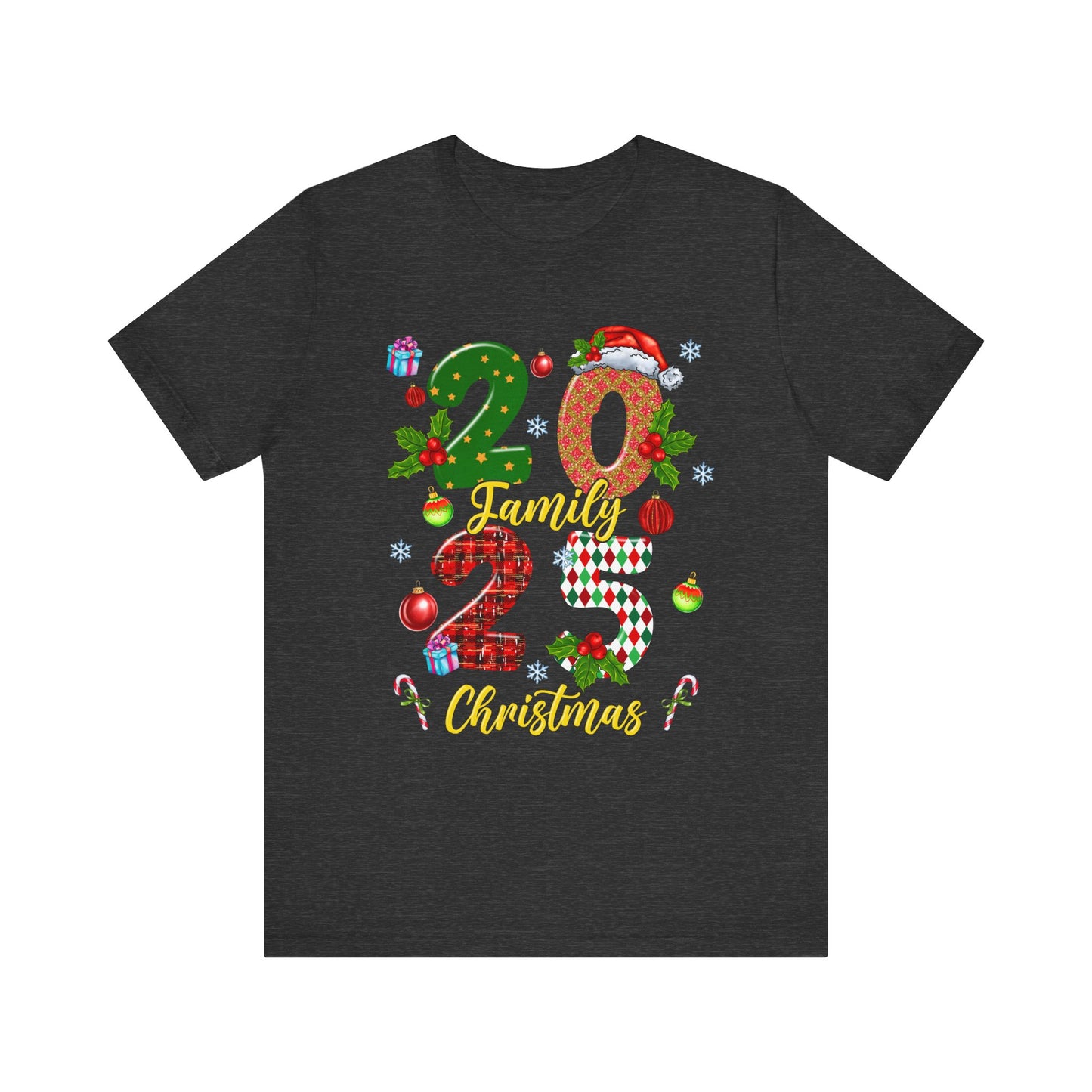 2025 Family Christmas Shirt – Red Plaid Santa Hat Matching Holiday Tee