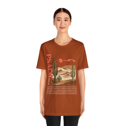 Psalm 143:2–12 Boho Retro Western Christian Howdy Jesus T-Shirt, Desert-Inspired Scripture Tee
