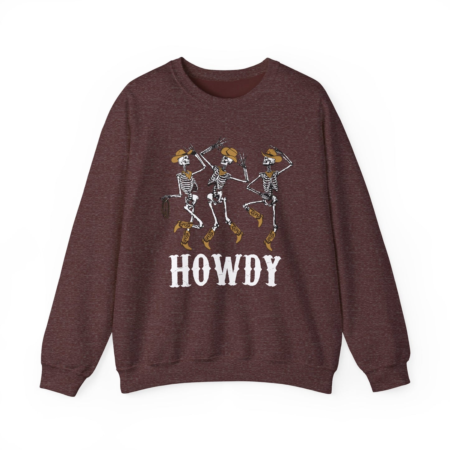 Howdy Cowboy Skeleton Sweatshirt – Western Dancing Boots Horse Pullover