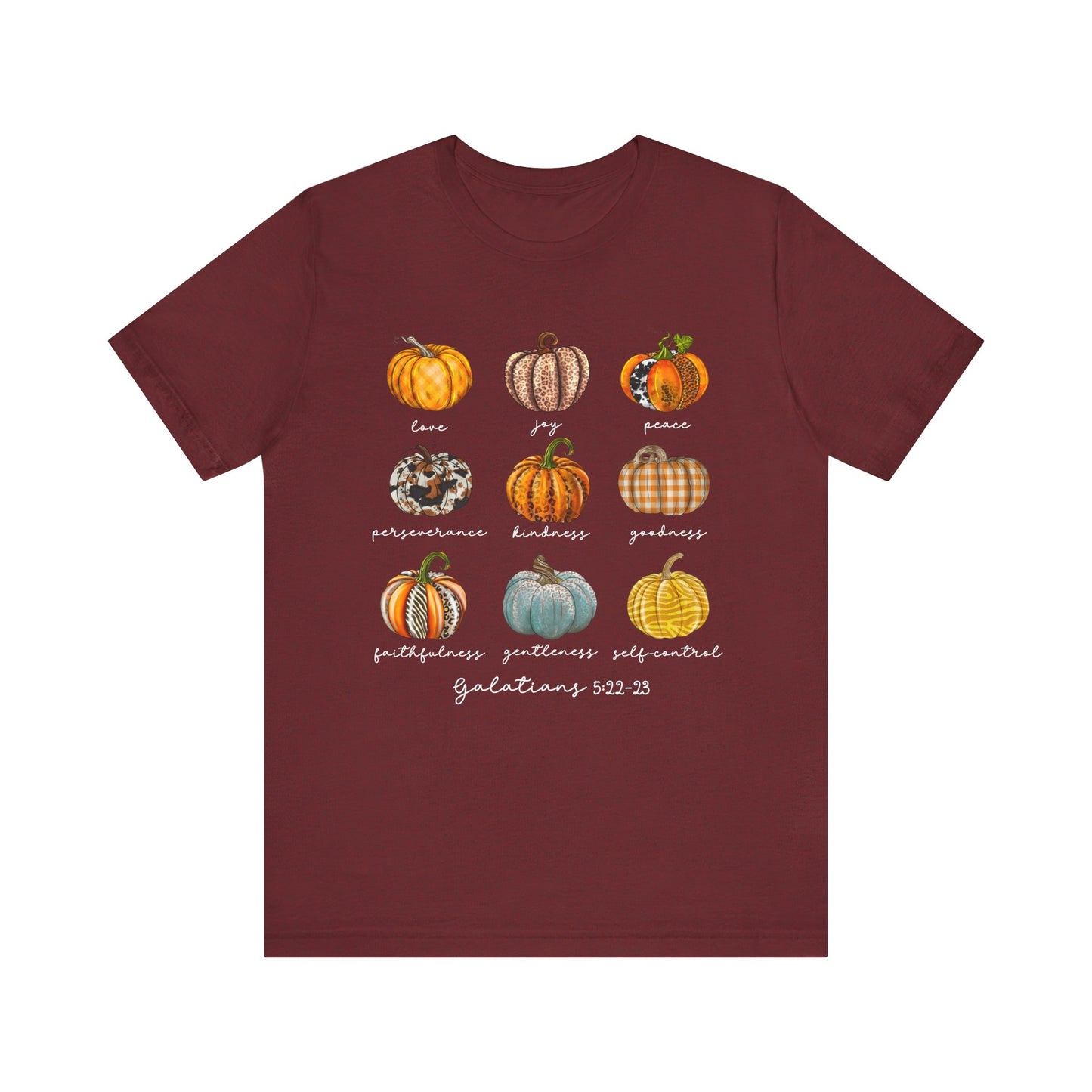 Pumpkin Buffalo Plaid Bible Verse Shirt – Galatians Christian Thanksgiving Tee
