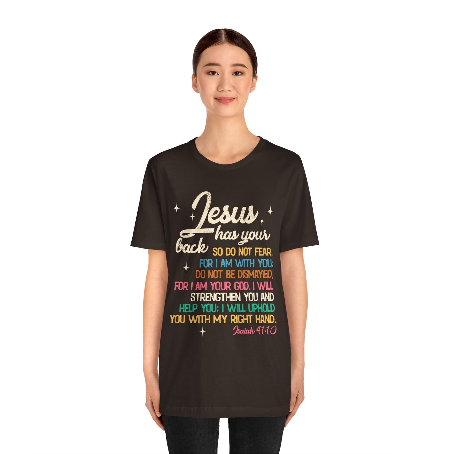 Jesus Has Your Back Shirt – Christian Bible Verse Encouraging Faith Scripture Tee
