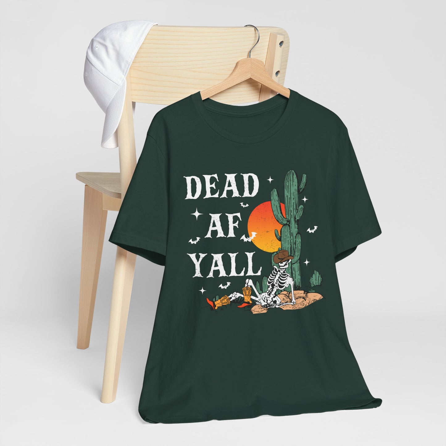 Dead AF Y’all Shirt – Western Skeleton Cowboy Spooky Halloween Tee