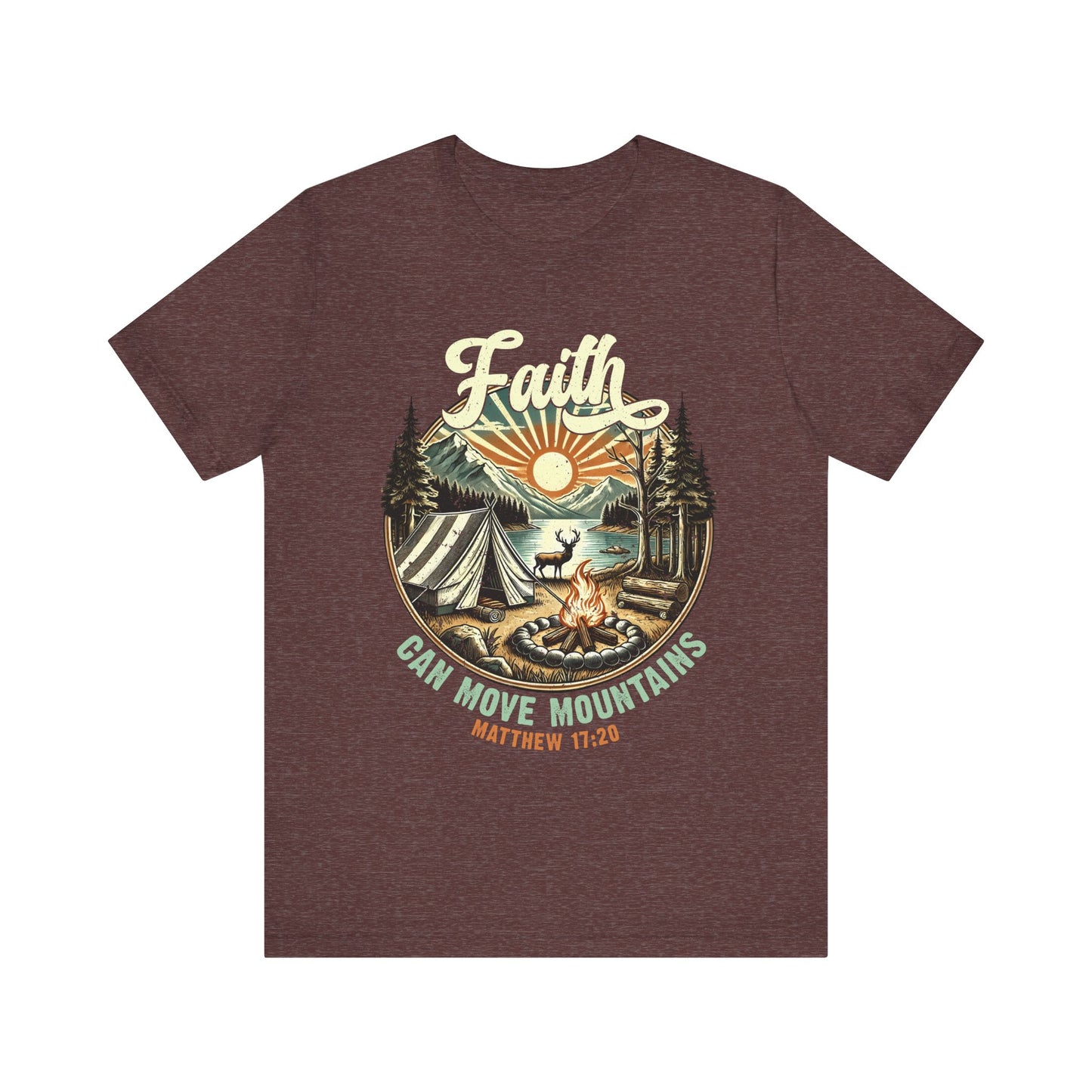 Faith Can Move Mountains Shirt – Matthew 17:20 Retro Christian Jesus Tee