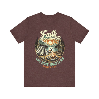 Faith Can Move Mountains Shirt – Matthew 17:20 Retro Christian Jesus Tee