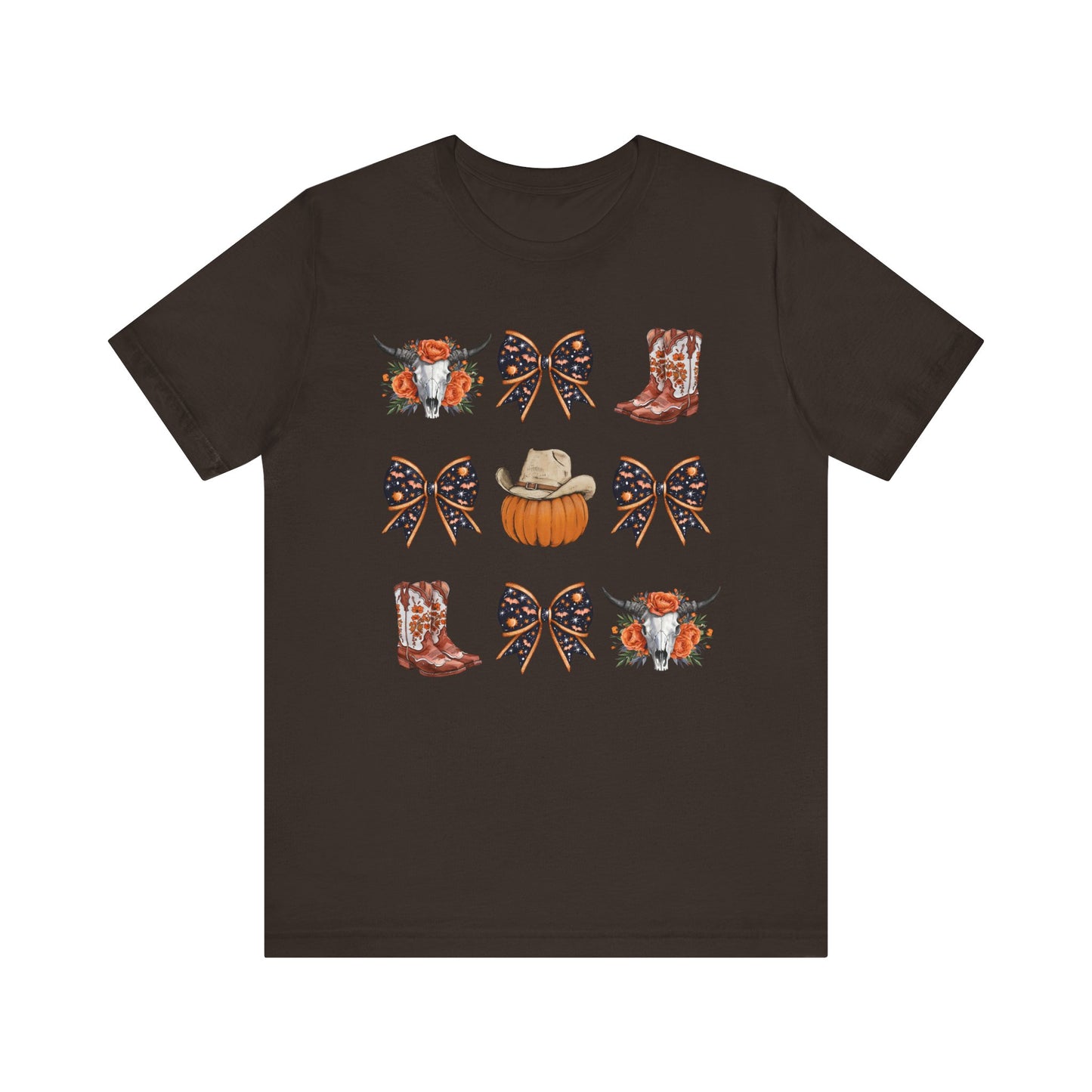 Western Halloween Cowgirl Shirt Boots & Pumpkin Skull Rodeo Tee