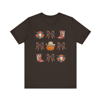 Western Halloween Cowgirl Shirt Boots & Pumpkin Skull Rodeo Tee