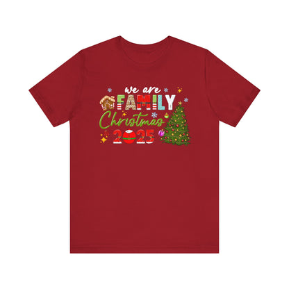 We Are Family Christmas Shirt – Matching Holiday Tee with Christmas Tree Lights