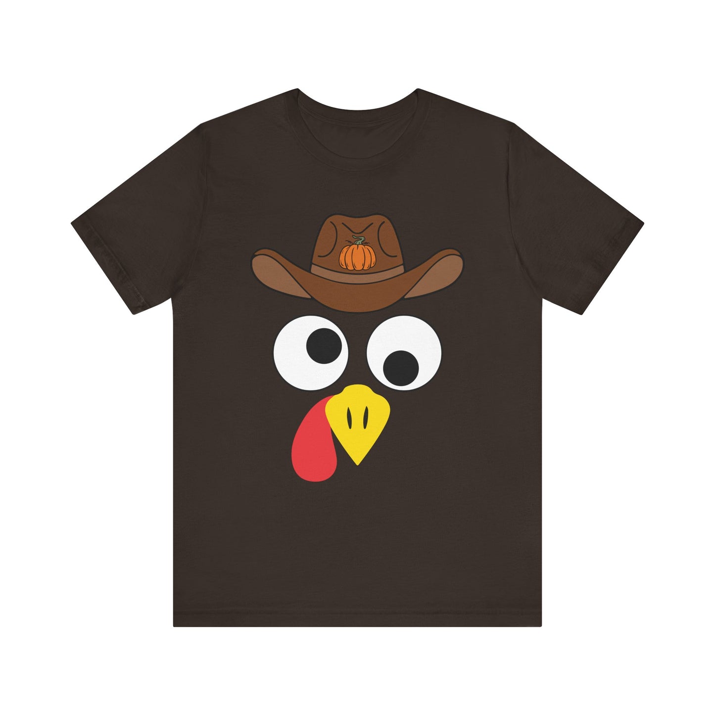 Thanksgiving Couples Turkey Face Shirt – Funny Cowboy & Cowgirl Matching Tee