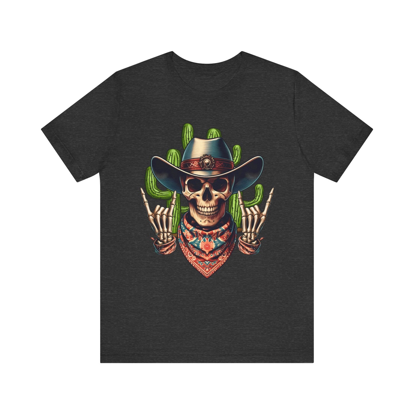 Skeleton Cowboy Howdy Shirt – Rock Hand Skull Western Rodeo Texas Tee