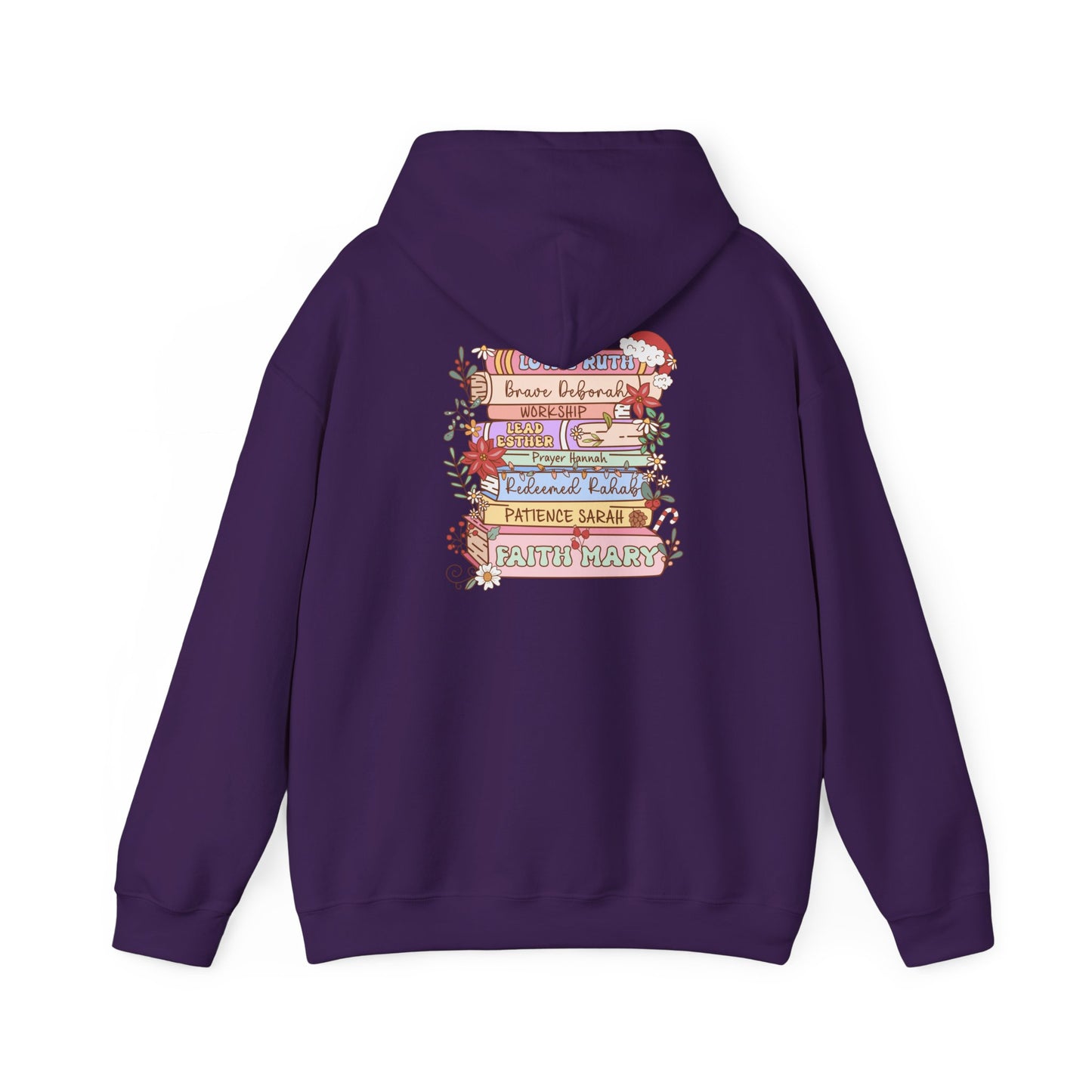 Christmas Bible Verse Hoodie – Christian Faith Jesus Book & Flowers Holiday Pullover