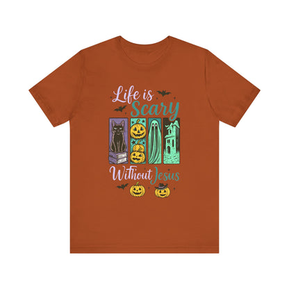 Life Is Scary Without Jesus Shirt – Christian Retro Halloween Faith Tee