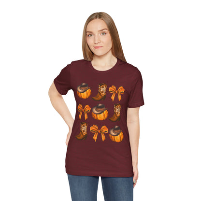 Howdy Pumpkin Shirt – Coquette Bow Cowgirl Western Fall Thanksgiving Tee